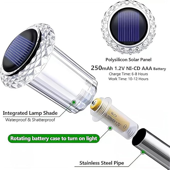 6 Pack Solar Pathway Lights Outdoor – Waterproof Warm White LED Landscape Lighting for Yard, Garden, Driveway, Walkway, Patio, Lawn, Path
