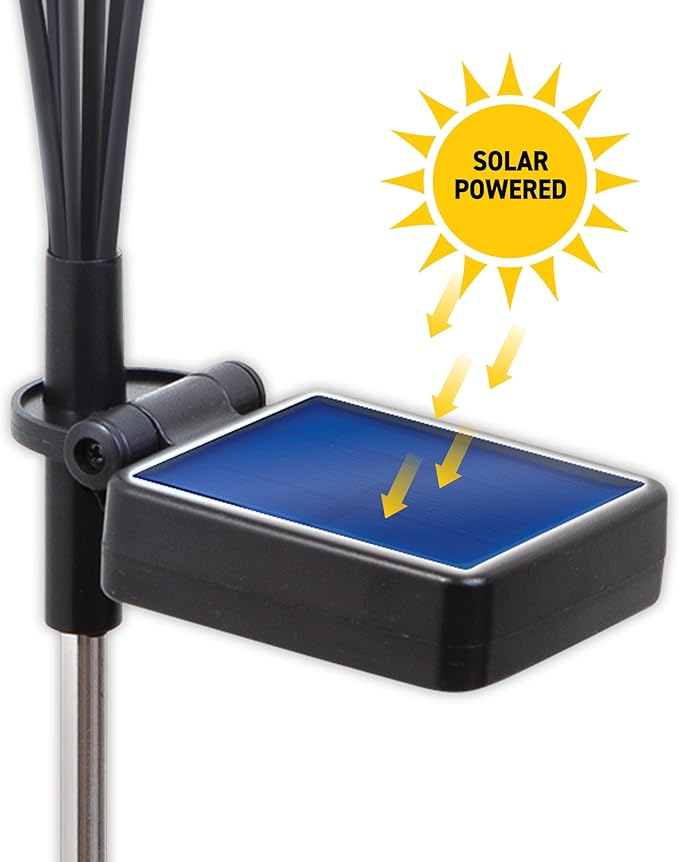 Sensor Brite Solar Garden Lights, Adjustable Firefly Lights with 10-Hour Illumination, Auto ON/Off Outdoor Garden Lights, Easy Install LED Light Pair, Weatherproof Garden Decor, Pack of 2