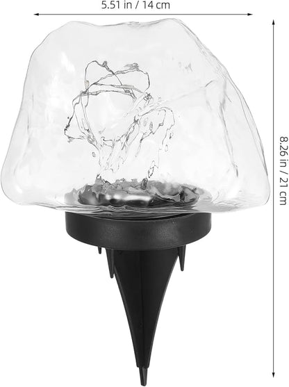 POPETPOP Decorative Solar Pathway Lights Outdoor Led Pebble Shape Lights for Lawn Driveway and Garden Easy Installation
