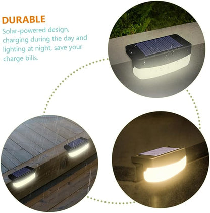 Didiseaon 2pcs Solar Step Lights Outdoor Decks Light for Patio Garden Stairs Easy Install for Pathway Fence Handrail
