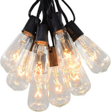 Hometown Evolution, Inc. Vintage Edison Outdoor String Lights (ST40 Clear - Black Wire, 25 ft) | Lumora
