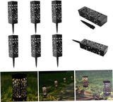6Pcs Hollow Out Solar Lawn Lights Outdoor Garden Solar Light with Ground Plug for Landscape Lighting Warm White | Lumora