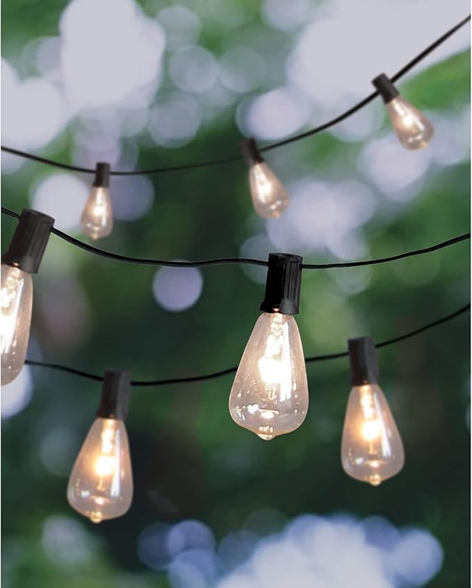 Ashland 30ct Clear Edison String Lights - 30 ft. Total Length Light Bulbs, 120V 60Hz AC, UL Certified, Indoor and Outdoor Use - 1 Pack