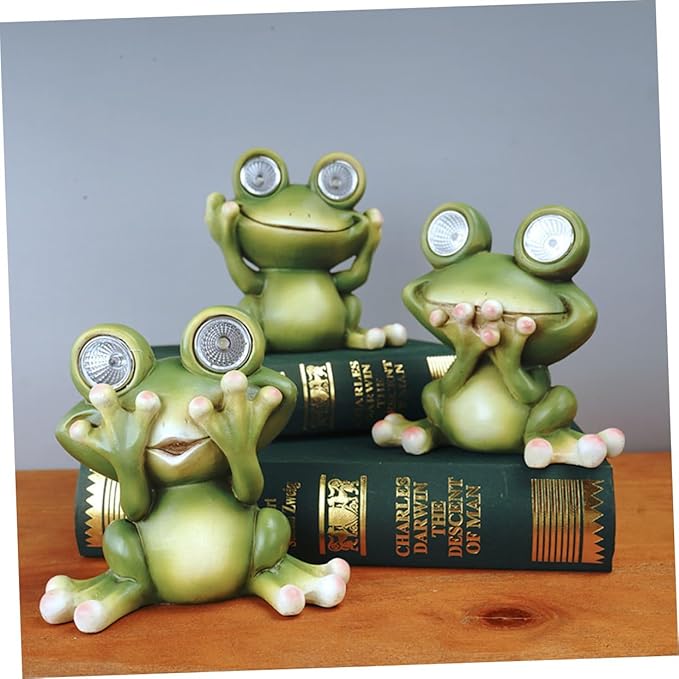 BESPORTBLE Frog Decorative Outdoor Solar Light Resin Craft Ornament Garden Landscape Lamp Easy Install Solar Pathway Lights