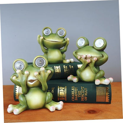 BESPORTBLE Frog Decorative Outdoor Solar Light Resin Craft Ornament Garden Landscape Lamp Easy Install Solar Pathway Lights
