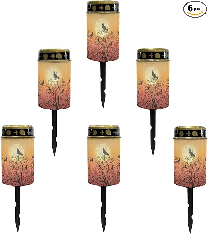Halloween Birds Solar Lights Outdoor,Solar Stake Lights Garden Lights,Waterproof Solar Lights for Outside Yard Patio Walkway Halloween Decoration Landscape Lighting Spotlight
