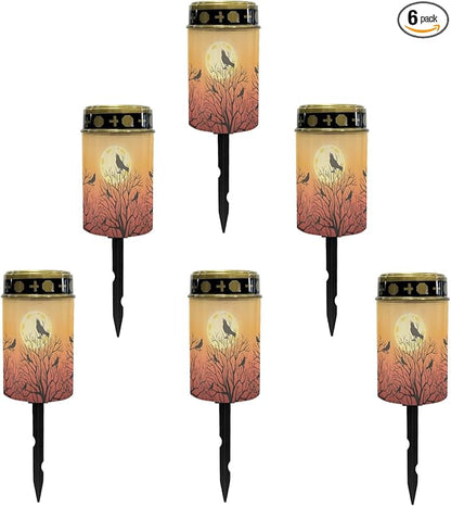 Halloween Birds Solar Lights Outdoor,Solar Stake Lights Garden Lights,Waterproof Solar Lights for Outside Yard Patio Walkway Halloween Decoration Landscape Lighting Spotlight