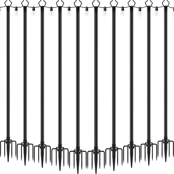 AILBTON 10 Pack 10Ft String Light Poles,Light Poles for Outside String Lights,Outdoor Light Poles with Fork,Metal | Lumora