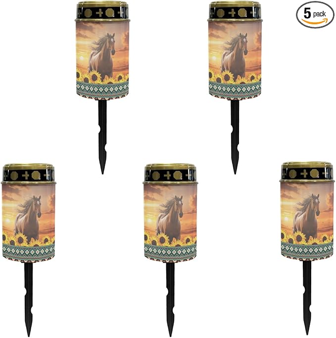 Western Aztec Horse Solar Light for Garden Yard,Horse Solar Pathway Lights Outdoor Waterproof Landscape Lighting | Lumora