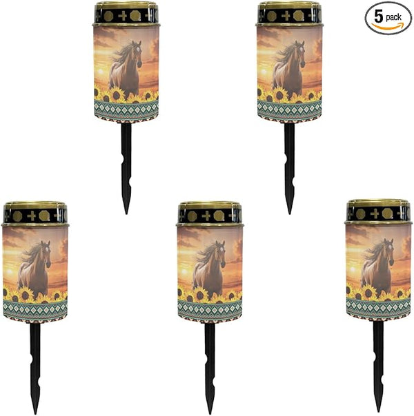Western Aztec Horse Solar Light for Garden Yard,Horse Solar Pathway Lights Outdoor Waterproof Landscape Lighting | Lumora