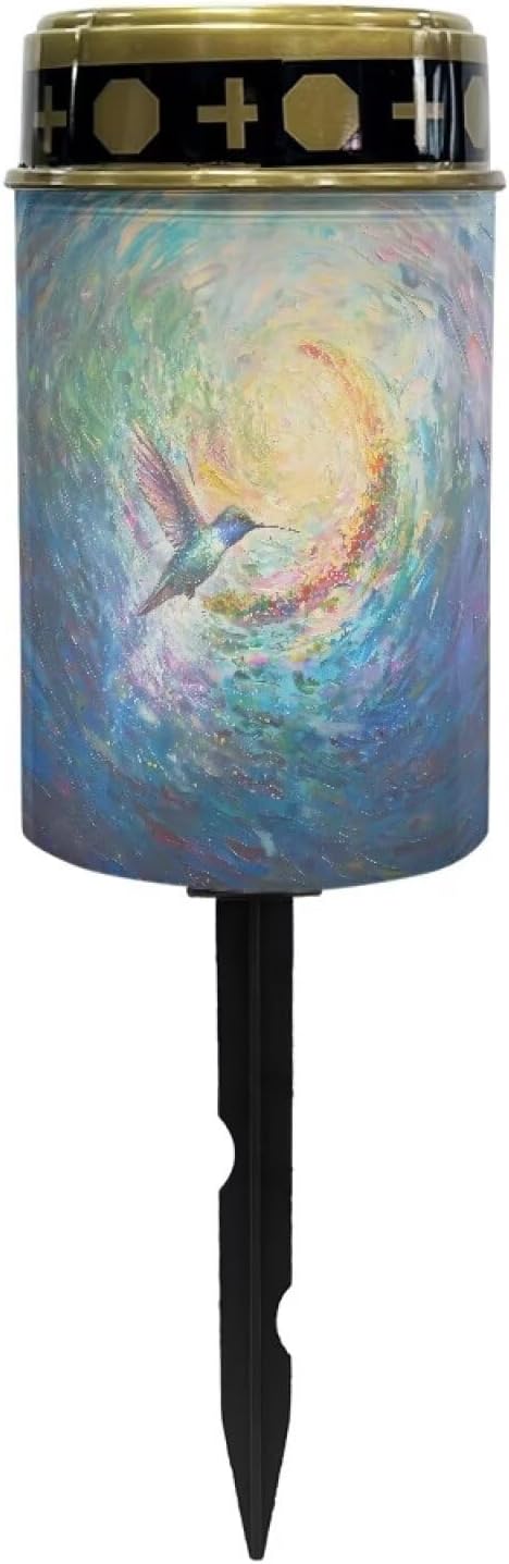 Hummingbird Cemetery Solar Lights Waterproof Energy Saving Solar Garden Lights Remembering Loved Ones Love Pets Grave Memorial Lights for Cemetery Garden Courtyard Paths