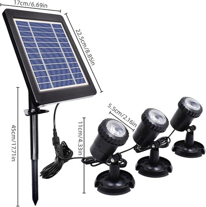Solar Lights, Garden Outdoor Proof Water, LED Solar Pathway Lights with 3 Adjustable Heads, Stake Included, 2200mAh Battery, for Landscape, Yard, Pool, Walkway (Warm White, (RGB Color)