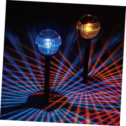 DOITOOL 2pcs Solar Garden Lights with Color-Changing LEDs Solar Lawn Stake Lights for Outdoor Pathway and Courtyard for Patio and Garden Decor