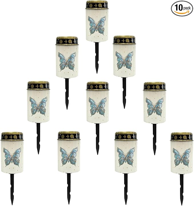 Blue Butterfly Solar Outdoor Lights Solar Stake Lights Waterproof Landscape Lighting,Solar Garden Lights Decoration for Yard Patio Pathway Driveway Fairy Lights