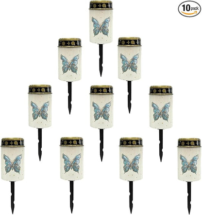 Blue Butterfly Solar Outdoor Lights Solar Stake Lights Waterproof Landscape Lighting,Solar Garden Lights Decoration for Yard Patio Pathway Driveway Fairy Lights