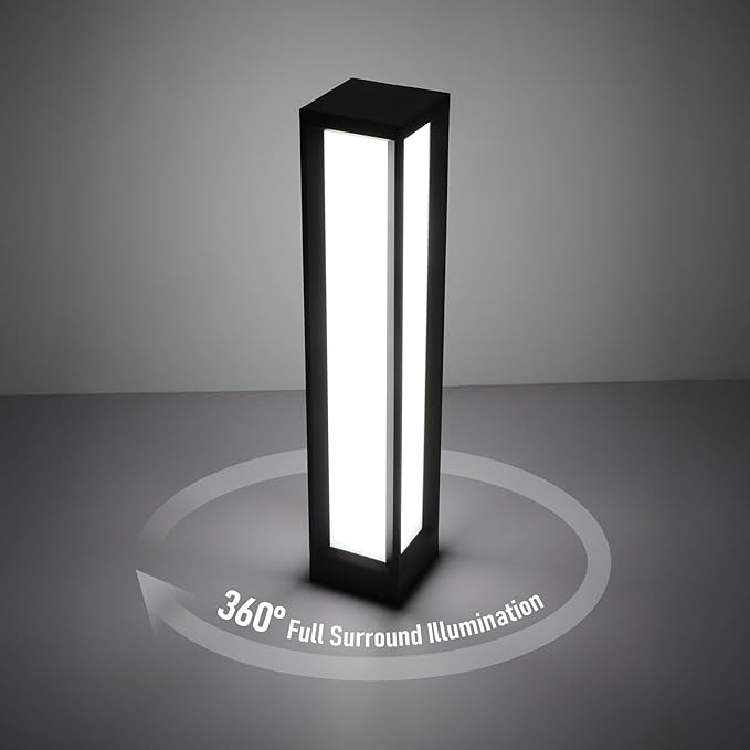 LEONLITE 5CCT LED Bollard Pathway Lights Wired, 31.6" 14W/19W/24W Landscape Path Lights, 120V-277V Commercial Bollard Fixture, 0-10V Dimmable Landscape Area Light, UL Listed, 2700K3000K3500K4000K5000K