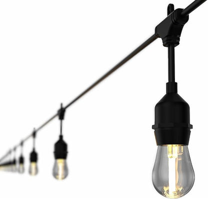 Outdoor Commercial Shatterproof LED String Light – 6 Bulbs, Plug-in, Weather-Resistant, Warm White, Energy-Efficient (12FT)