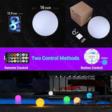 LOFTEK Floating Pool Light - 16-inch Large Ball Lamp with Remote - 3 Modes & 16 RGB Colorful - Outdoor Path Light | Lumora