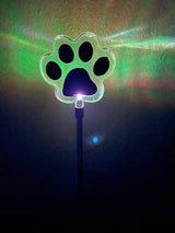 Solar Garden Stake Lights with Color Changing LED or Regular White LED Landscape Path Lights (Set of 2) (Dog Paw) | Lumora