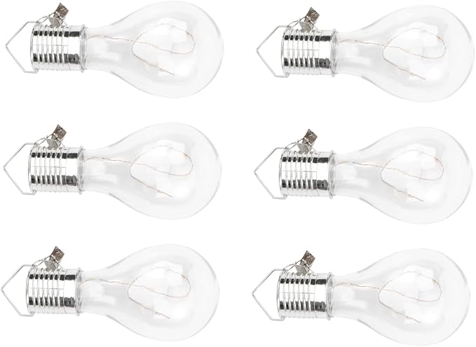 DOITOOL 6pcs Solar Powered Copper Wire Led Hanging Bulb Warm White Light for Garden Patio and - Outdoor Wall Light | Lumora