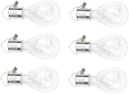 DOITOOL 6pcs Solar Powered Copper Wire Led Hanging Bulb Warm White Light for Garden Patio and Party Decoration Easy to Install Low Power Consumption