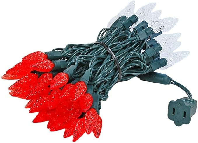 Novelty Lights 24FT 70 LED C6 Christmas String Lights, Outdoor Commercial Grade Tree Decorations, Permanent LED | Lumora