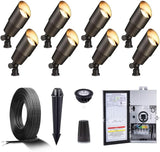 Gardenreet Brass Low Voltage Landscape Spotlights(8-Pack) Kit 12V LED with 150W Low Voltage Transformer and | Lumora