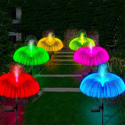4-Pack Solar Pathway Lights Outdoor Garden Jellyfish Decor Lawn Lights Solar Power Waterproof Yard Walkway Patio Decor Flowers Lamp