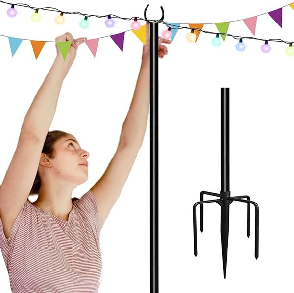 10ft String Light Pole for Soft Surfaces, Light Pole for Outdoor String Light, Perfect for Garden, Backyard, and | Lumora