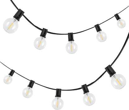 JONATHAN Y JYL8700A-SET2 25' Set of 2 Outdoor Globe String Lights with 25 G40 Bulbs, UL Listed Waterproof Patio Lights, Connectable Hanging Lights for Backyard, Porch, Wedding, Party Decor, Black