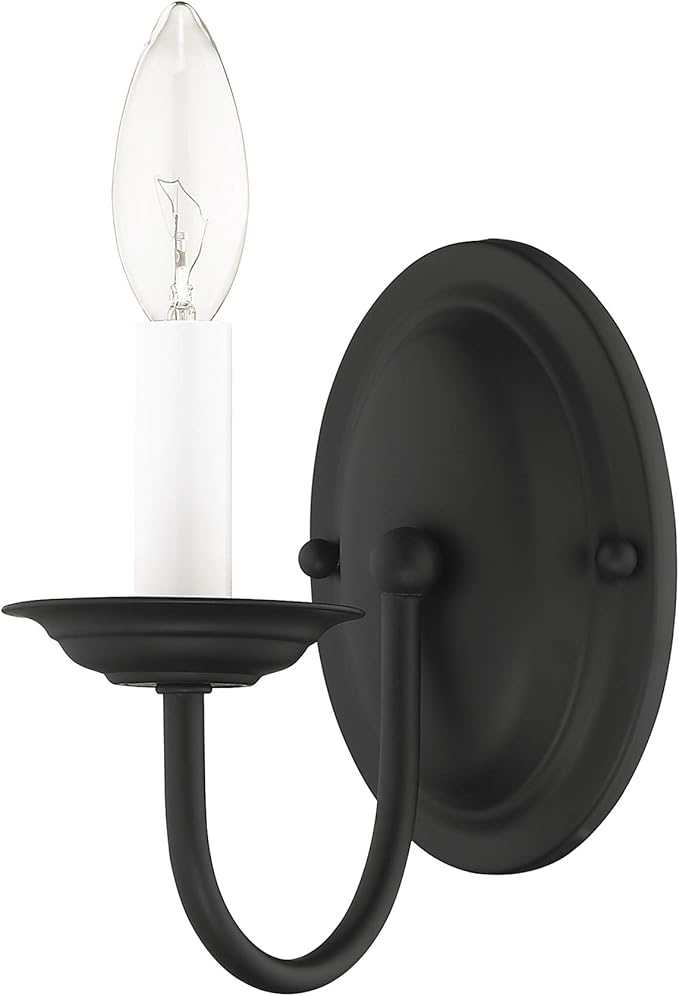 Livex Lighting 4151-04 Home Basics 1 Light Black Wall Sconce