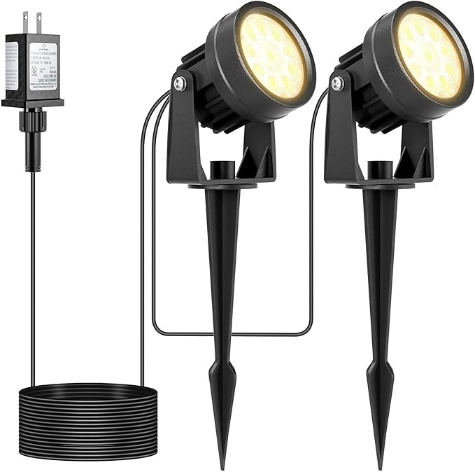 Warm White Spot Lights, Outdoor 3000K LED Spotlights, Outside Landscape Lighting IP65 Waterproof Garden Uplights | Lumora