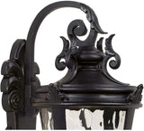 John Timberland Marseille Rustic Vintage Outdoor Wall Light Fixture Textured Black Scroll 27 1/2" Hammered Glass | Lumora
