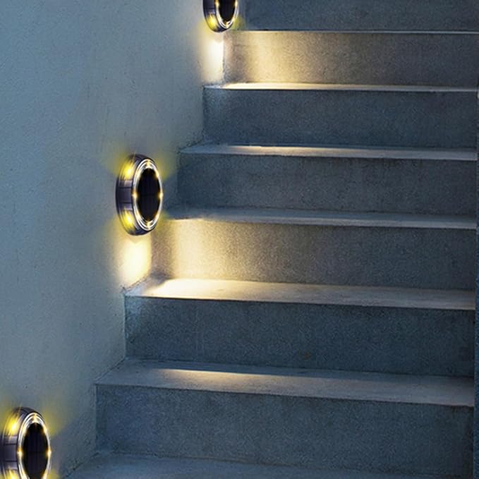 8 LED Solar Ground Lights Warm White Garden Solar Pathway Lights Outdoor Landscape In-ground Lawn Decorative | Lumora