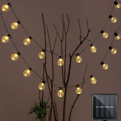 Solar Bulb String Lights,MUEQU 16ft Globe String Lights with 20 Clear Bulb Light,Waterproof Solar Decoration Lights for Backyard Patio Umbrella Deck Bistro Cafe Porch Wedding Party Light (Warm whtie)