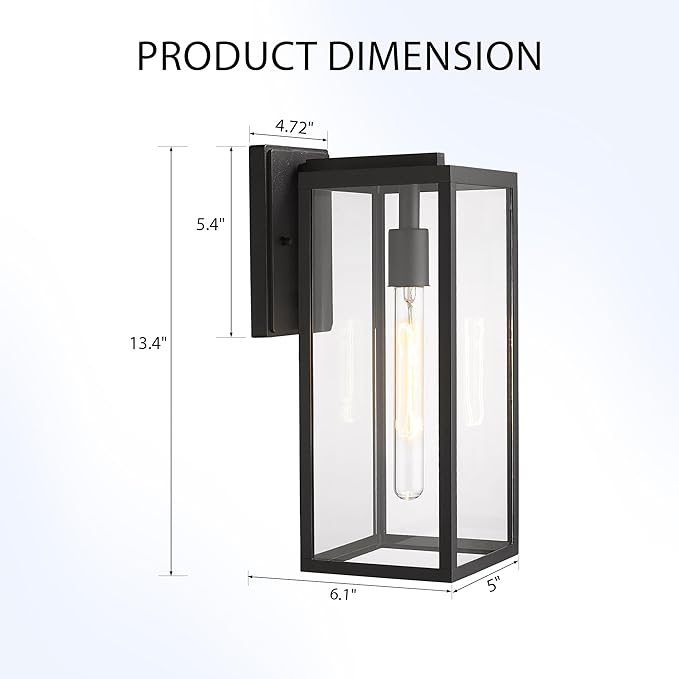 Bestshared Outdoor Wall Lantern, 13.4In Tall Wall Sconce Light, Anti-Rust Modern Porch Light,Outdoor Patio Lighting | Lumora