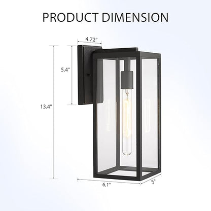 Bestshared Outdoor Wall Lantern, 13.4IN Tall Wall Sconce Light, Anti-Rust Front Door Mount Lighting,Modern Outside Lamp Light for Garage Corridor Doorway Patio(1 Pack)