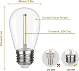 BORT 48Pack S14 LED Replacement Light Bulb, Shatterproof Outdoor String Light Bulbs, 1 Watt to Replace 11Watts | Lumora