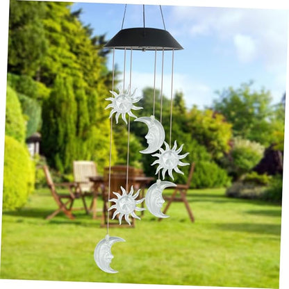 Happyyami Solar Powered Garden Light Wind Chime Lamp Waterproof Colorful Gradient Solar Lights for Outdoor Decor Suitable for Courtyards and Gardens