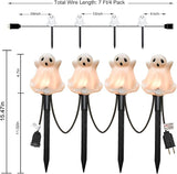 SUNSGNE Halloween Ghost Pathway Lights Outdoor, Set of 4 Ghost Halloween Stake Path Lights with C7 LED Bulbs for | Lumora