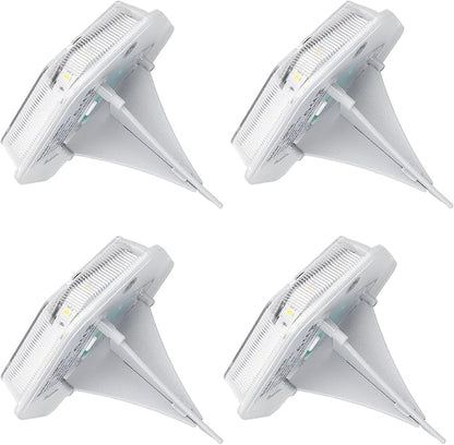 Solar Ground Light, 4 Pack 3000K Warm White, IP65 Waterproof Step Lighting - Solar Powered Efficiency, High Brightness, Ideal for Driveway Lights Markers Deck Solar Pathway