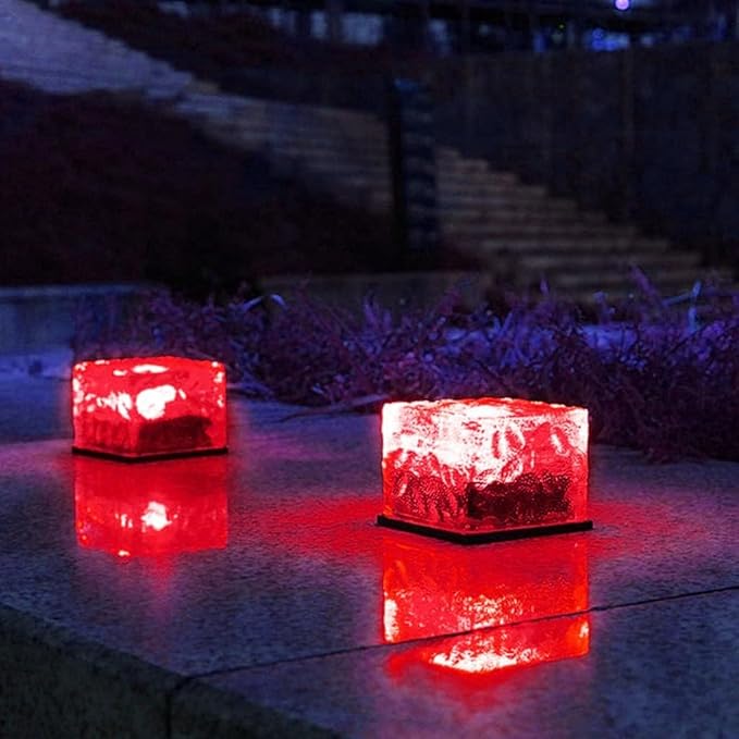 Solar Ice Glass Light,2 Packs Solar Powered Garden Lights, Waterproof IP68 Outdoor Table & Path Lights, Decorative | Lumora