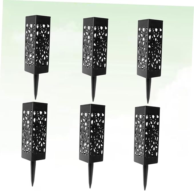 8 Pcs Hollow Design Solar Pathway Lights Outdoor Warm Light Easy Install for Driveway Lawn Patio