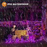 Chuya Halloween Lights Outdoor Indoor,Orange Purple Lights 300 LED 105FT