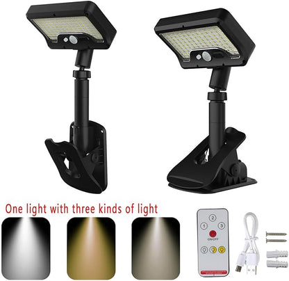 Outdoor Solar Clamp Lights 2 Pack with 3 Modes Rechargeable Design for Camping Garden Pathway Outdoor Solar Lights