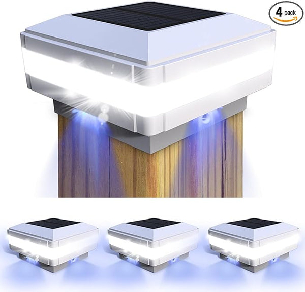 Sumaote 4x4 Solar Post Cap Light, 52 LEDs 160 Lumen Outdoor Deck Lights for 4x4 Wooden Posts, IP65 Waterproof 6000K | Lumora