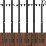 6 Pack String Light Poles,2.8Ft Metal Poles for Outdoor String Lights,Outdoor Light Poles with Post,Poles/Stand for | Lumora