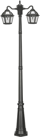 Gama Sonic Polaris Double Head Lamp Post (177B50002), Black Finish - Outdoor Path Light | Lumora