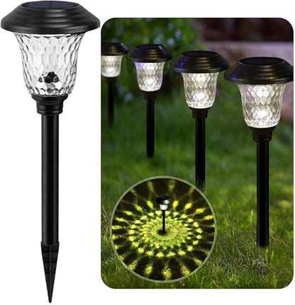 BEAU JARDIN 8 Pack Solar Pathway Lights Black 8 Pack Solar Pathway Lights Brown