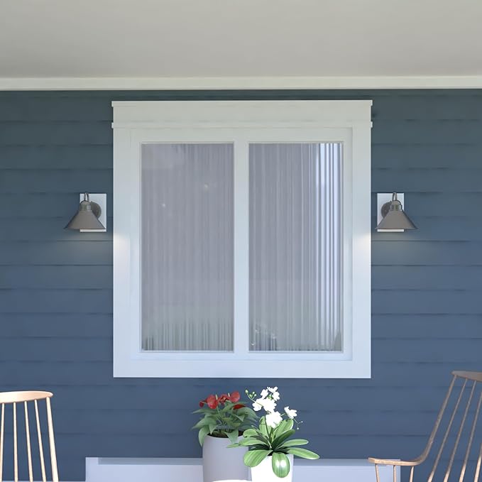 VAXCEL Outland 9 in. H 1-Light Brushed Pewter Dusk to Dawn Sensor Farmhouse Outdoor Wall Sconce, Gooseneck Metal Shade, LED Compatible, Dark Sky Compliant for Exterior Porch Patio Front Door or Garage